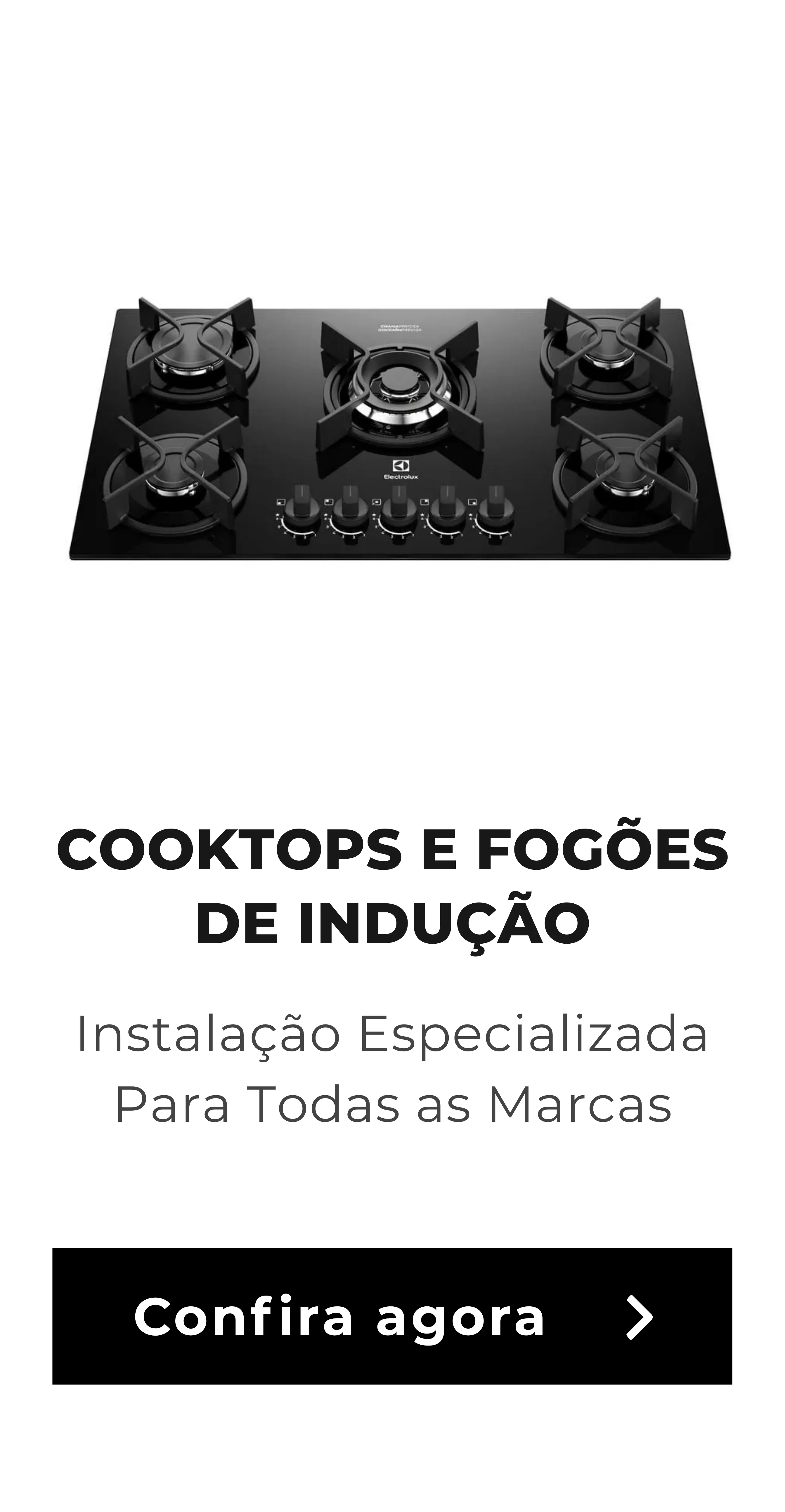 Instalação e manutenção de cooktop e fogões de indução residenciais e comerciais